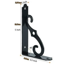Heavy Duty L Shelf Brackets, Black Metal Corner Brackets with Screws for Wall Mounted Shelves and DIY Industrial or Home Projects