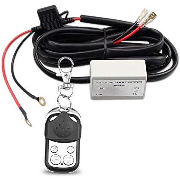 Heavy Duty LED Light Bar 400Watts Load Wiring Harness Wireless Strobe Wiring Kit ON-OFF-Strobe RF Remote Control Switch for 12V Car Truck Work Light Driving Light