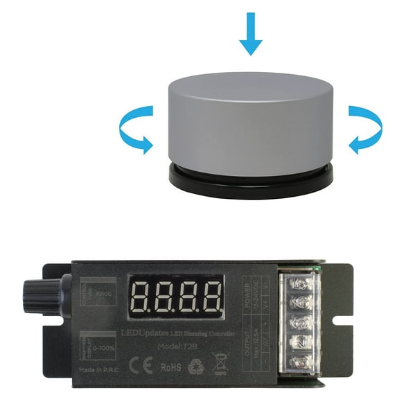 Heavy Duty LED light dimmer controller,   manual switch with wireless rotary tap switch for single color strip module light