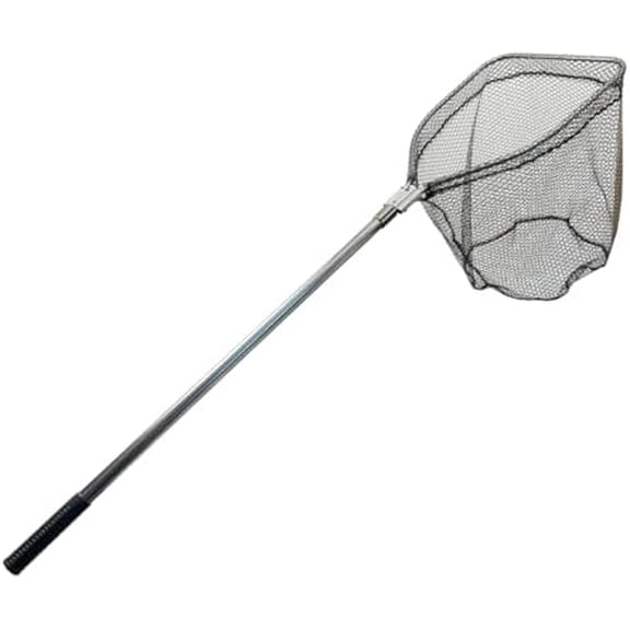 Heavy Duty Large Aluminum Landing Net - Telescoping Handle (43-79in), 40cm Net Opening & 50cm Depth for Saltwater/Bass Fishing, Rubber Mesh$$Sport & Recreation Other