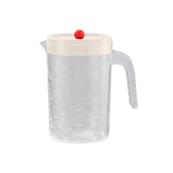 Heavy-Duty Large Plastic Pitcher with Lid for Water, Tea, and Drinks, Freezer Dishwasher Safe, BPA-free,Clear