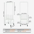 thumbnail image 1 of Heavy Duty Laundry Cart with Adjustable Shelf & Garment Rack, Mobile Storage Hamper with Locking Wheels, Space Saver, 1 of 10