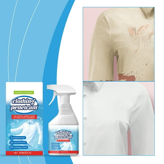 Heavy-Duty Laundry Detergent and Stain Remover for Hand and Machine Washing - Powerful Pretreatment Spray for Tough Stains on Clothes - 8 fl oz Bottle