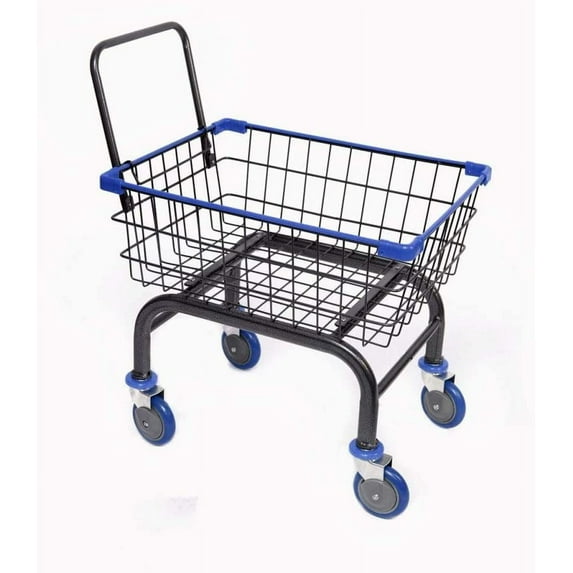 Heavy Duty Laundry and Grocery 1.8 Bushel Cart With U-Handle (Blue)