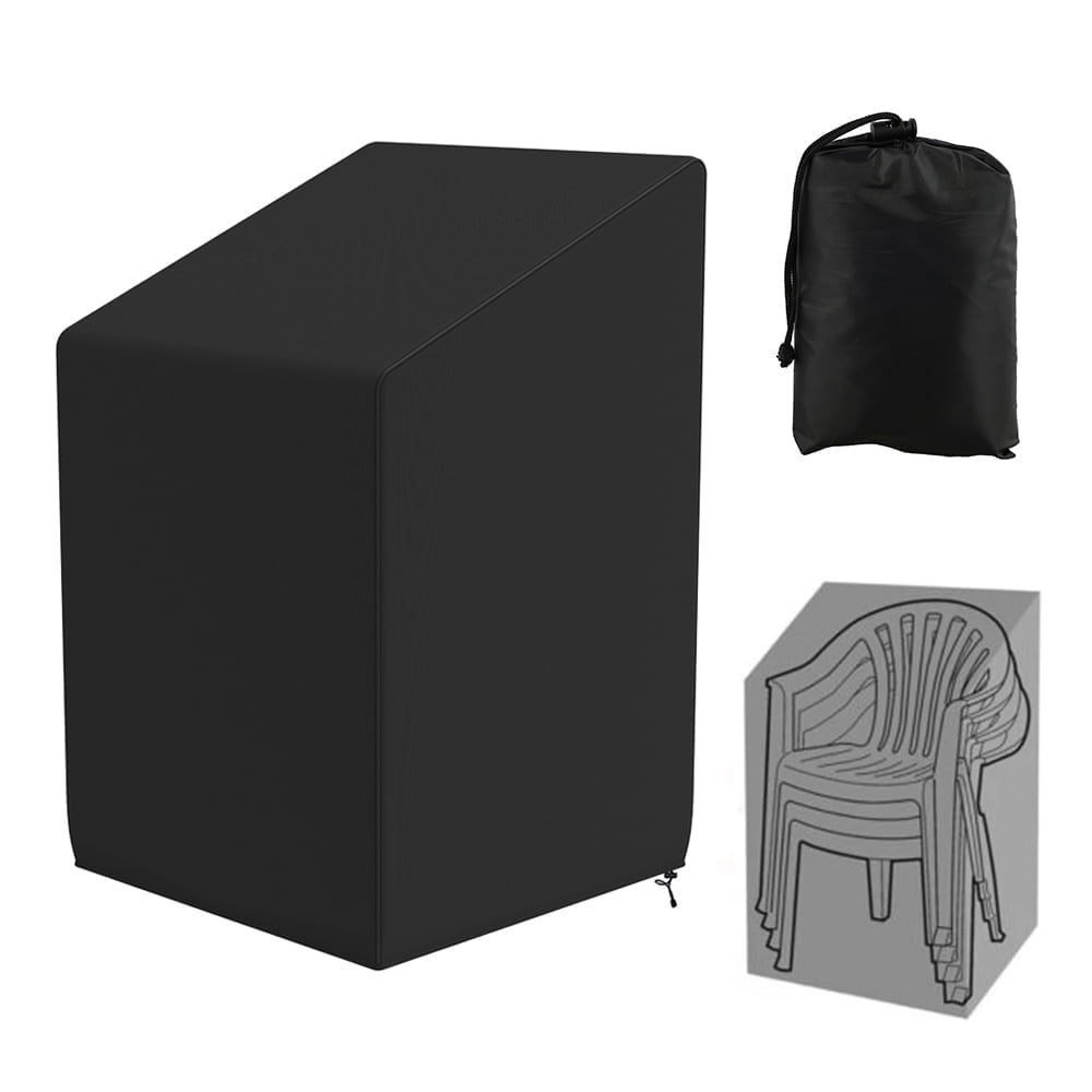 Heavy Duty Lawn Garden Patio Chair Cover Waterproof Sun Protective High Back Rocking Chair Furniture Protector Black (black )