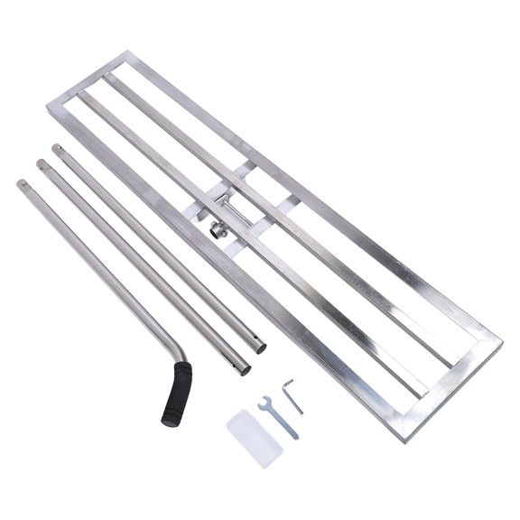 Heavy Duty Lawn Leveling Rake Stainless Steel Ground Leveler Tool with Adjustable Handle for Garden Backyard Golf Course Farm Yard Care
