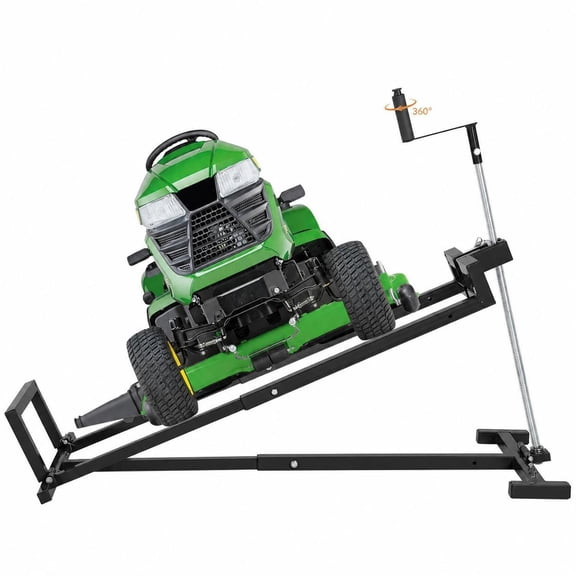 Heavy-Duty Lawn Mower Lift, 880 Lbs Capacity Foldable Jack Stand for Riding Mower, Tractor, ATV Maintenance, Manual & Power Tool Drive with Secure Lock, Effortless 3-Step Operation