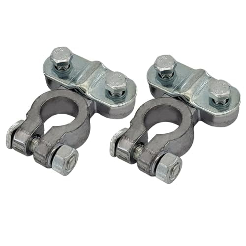 Heavy Duty Lead Alloy Military Spec Battery Terminal Ends, Top Post Battery Terminals Clamp Set for Marine Car Boat RV Vehicles (1 Pair Same Terminal)