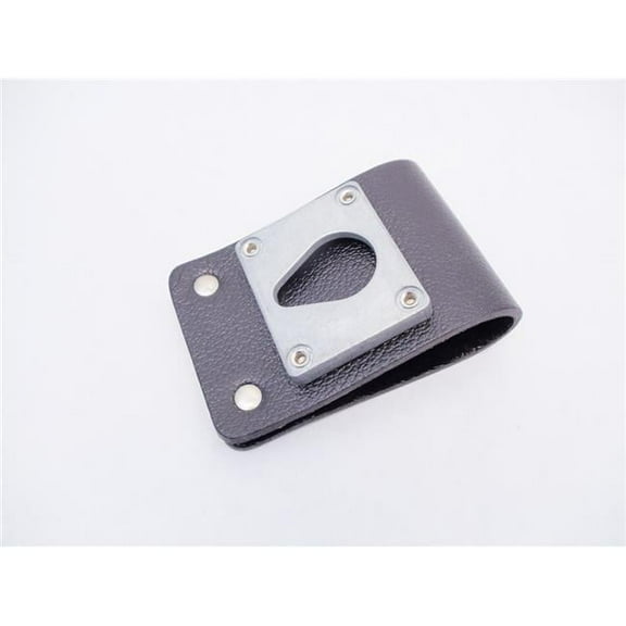 Heavy Duty Leather Belt Loop Snap On & Off with 1-1 by 4 in. Diameter Zinc Teardrop on Back for Quick Radio Removal - Black