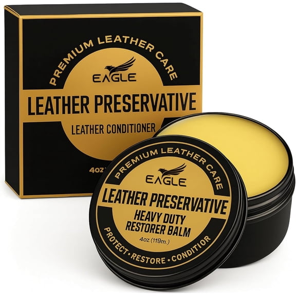Heavy-Duty Leather Restorer & Preservative Balm  Neatsfoot Oil & Beeswax Treatment for Dry, Cracked, Oiled & Faded Leather  Revives Boots, Saddles, Furniture, Jackets & Tack (4oz)