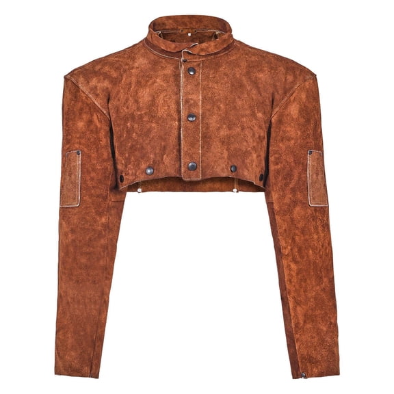 Heavy Duty Leather Welding Cape Sleeve Flame Resistant Cowhide Safety for Men Women Heat Resistant for Welding Blacksmithing Woodworking Gardening XXL Size