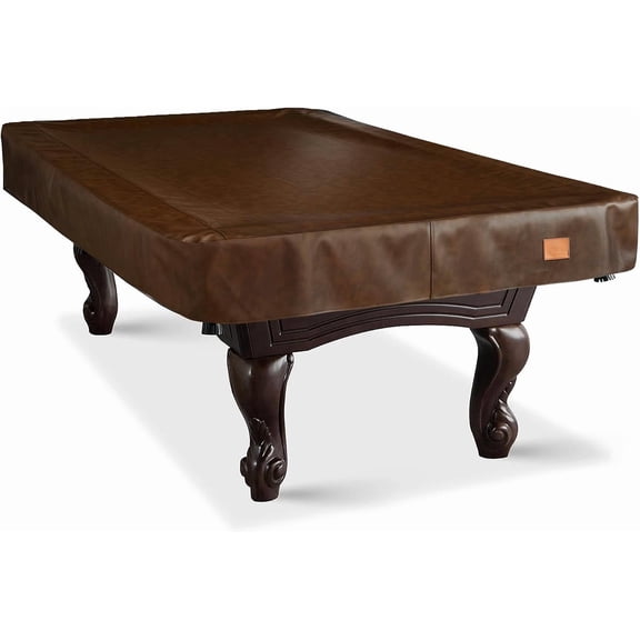 Heavy Duty Leatherette Billiard Pool Table Cover, Waterproof & Tearproof Cover for Pool Table 7/8/9FT 9Feet-Coffee
