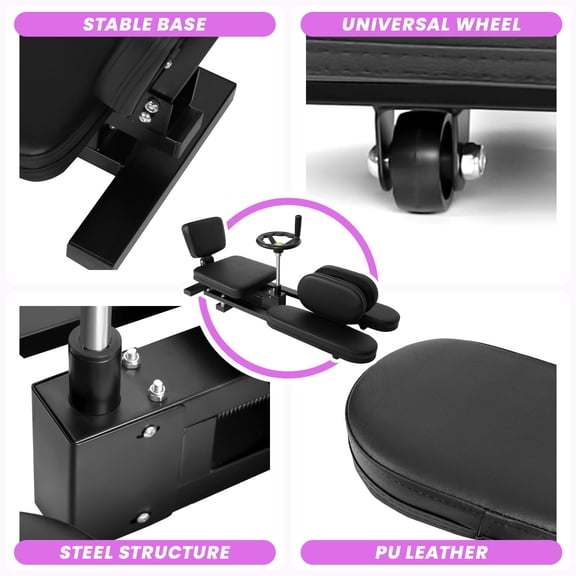 Heavy Duty Leg Spreader Machine for Ballet & Yoga, 330LBS Capacity, Rotating Hand Wheel and Wide/Narrow Handle Design