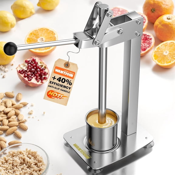 Heavy Duty Lemon Smasher - Stainless Steel Manual Fruit Juicer Crusher with Silicone Anti-Slip Handle & Suction Cups, Desktop Lemon Squeezer Press Nut Cracker for Citrus Orange Lime Nuts