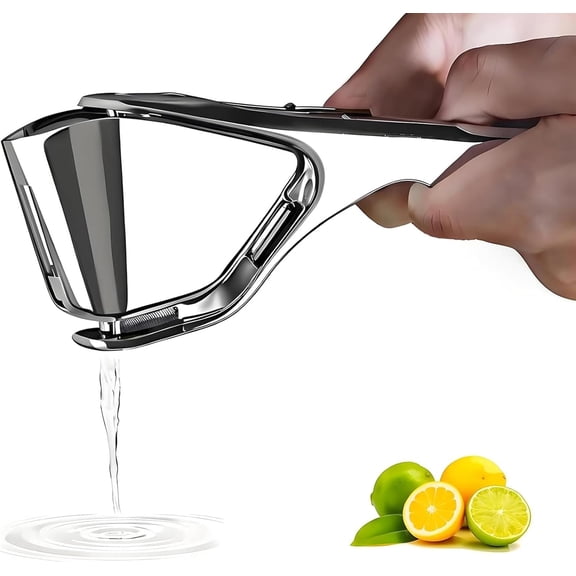 Heavy Duty Lemon Squeezer - Max Extraction Manual Juicer - Easy Squeeze Fold-Flat Lime Citrus Handheld Juice Extractor(Stainless Steel )