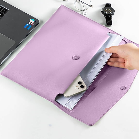 Heavy Duty Letter Size File Folders with Pockets and Fasteners for Office and School Document Organization,Purple