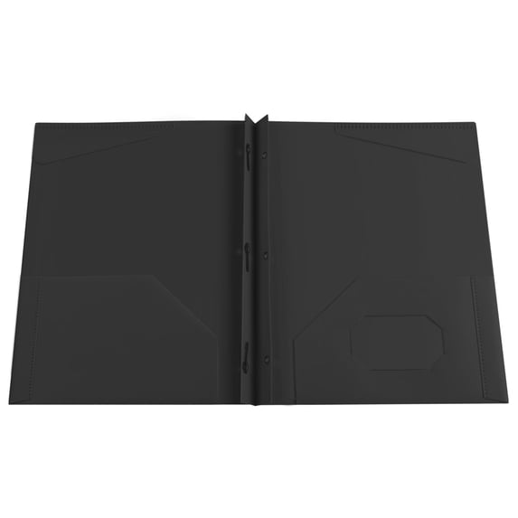 Heavy-Duty Letter-Size Plastic Folders with Pockets 11.7x9.5 Inch Expanding Business Card Slot Waterproof Document Organizer 10-Sheet Capacity Office File Folders(Black)