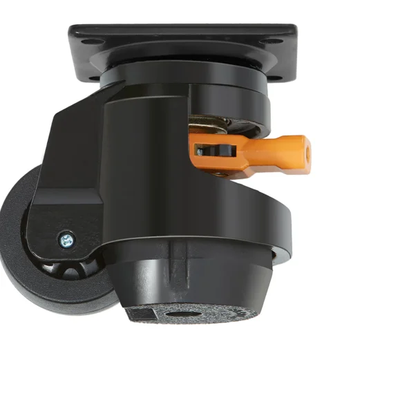 Heavy Duty Leveling Casters Set of 4,2200 lbs Load Capacity,2.5 Inch Adjustable Swivel Wheels with Enhanced Handle for Workbench and Machinery