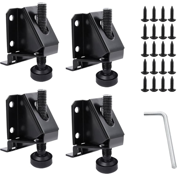 Heavy Duty Leveling Feet 4 Pack, Adjustable Furniture Leg Levelers & Furniture Feet with L-Shape Bracket, 2-Inch No-Flip Installation for Table, Cabinet, Workbench on Uneven Floors