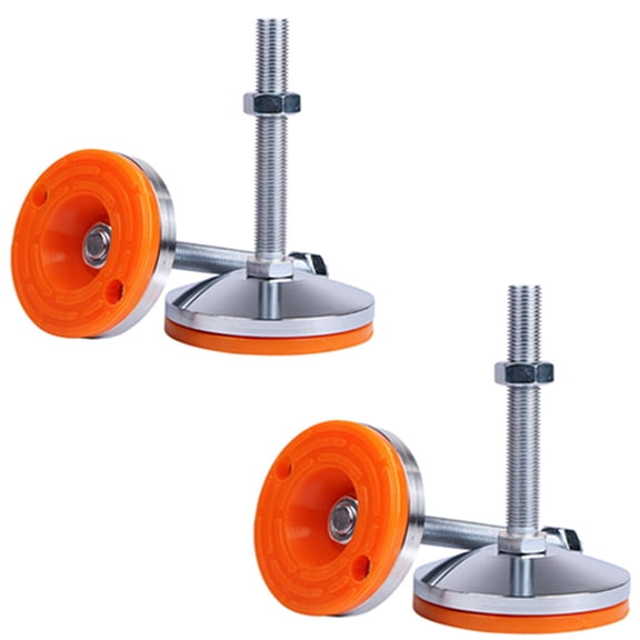 Heavy Duty Leveling Feet,Happon Leg Leveler 2.36" Dia Base, Adjustable Leveling Feet M12 Thread,Anti Skid Threaded Rubber Feet,Capacity for Workbench, Machine, Cabinet(D60xM12x80,4 Pack)