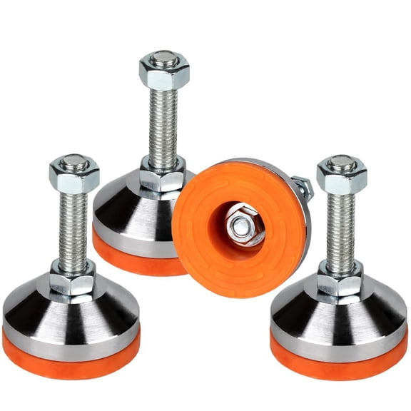 Heavy Duty Leveling Feet Leg Leveler 2.36" Dia Base Adjustable M12 Thread 1300 Lb Capacity For Workbenchhine Cabinet (d60xm12x50 4 Pack)