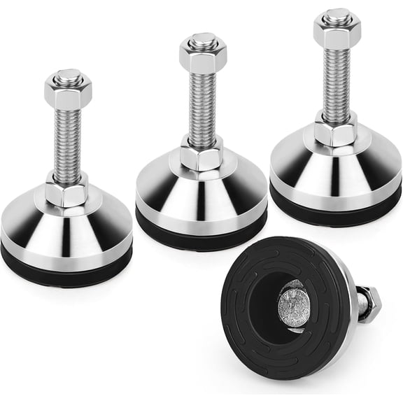 Heavy Duty Leveling feet Adjustable Feet Levelers Leg Leveler 2.36" Dia Base,Adjustable Feet M12 Thread, Support 5280Lb for Cabinet, Table, Workbench,Machine, Warehouse (D60xM12x50) 4 Pack