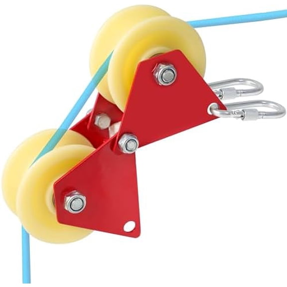 Heavy Duty Lifting Pulley System with Adjustable Angle 40180, 660 lbs Capacity Block and Tackle Hoist System with Sturdy Hooks, Portable Pulley for Lifting Heavy Objects & Material Handling