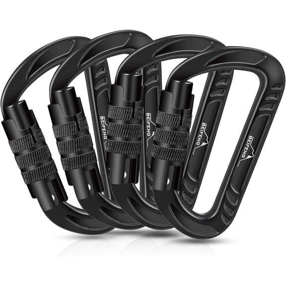 Heavy Duty Lightweight Locking Carabiner Clips D Ring for ing Hiking Outdoor Gym etc, with Lock Small Carabiners Dog Leash & Harness