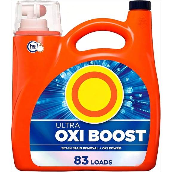 Heavy-Duty Liquid Laundry Detergent with Advanced Stain Remover & Extra Oxi Power, 83 Loads, 117 fl oz, Concentrated Formula for All HE Machines
