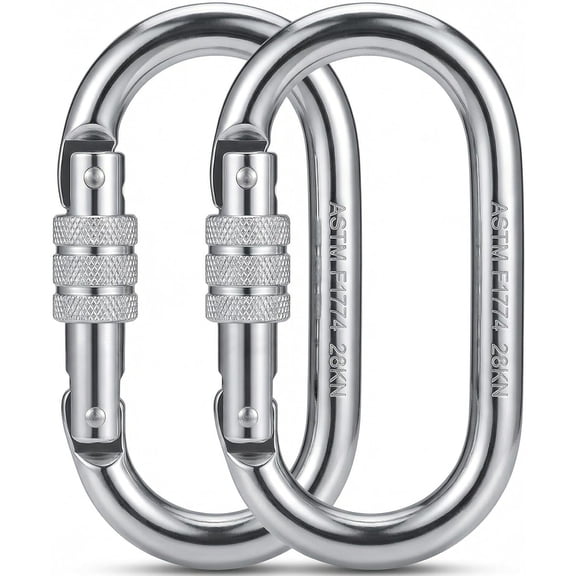 Heavy Duty Locking Carabiner Clip - 28KN /6295lbs Oval Carabiner,4.3" Large Caribiniers for Hammocks, Rigging, Gym, Ropes.