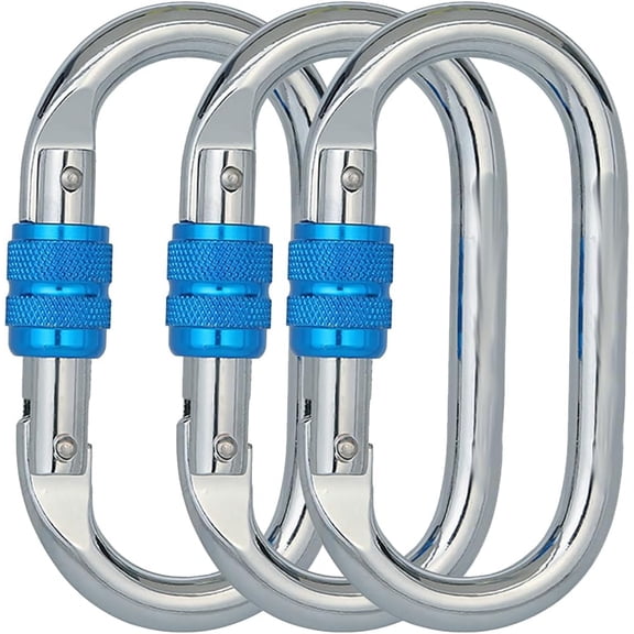 Heavy Duty Locking Climbing Carabiner Clip CE Rated 25 kN 5600 LB Rugged Terrain Approved Industrial Strength Twist Lock Carabiners Clips for Rigging, Ropes, Hammocks, Camping