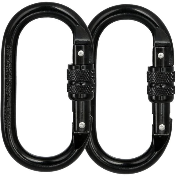 Heavy Duty Locking Climbing Carabiner Clip CE Rated 25 kN 5600 LB Rugged Terrain Approved Industrial Strength Twist Lock Carabiners Clips for Rigging, Ropes, Hammocks, Camping