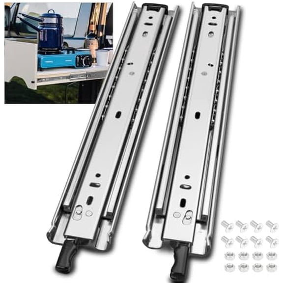 Heavy Duty Locking Drawer Slides 30nch 1 Pair Full Extension Drawer Slides with Lock 250 lb Load Capacity 3-Fold Full Extension Side Mount Ball Bearing Industrial Locking Rail$$Tools & Hardware Other