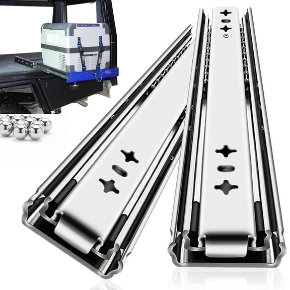 Heavy Duty Locking Drawer Slides Full Extension Runners with Lock 12 14 16 18 20 22 24 26 28 30 32 34 36 38 40 Inch Side Mount Ball Bearing Rails Track Glides 250 Lbs 1 Pair(W:53mm, 12 Inch)