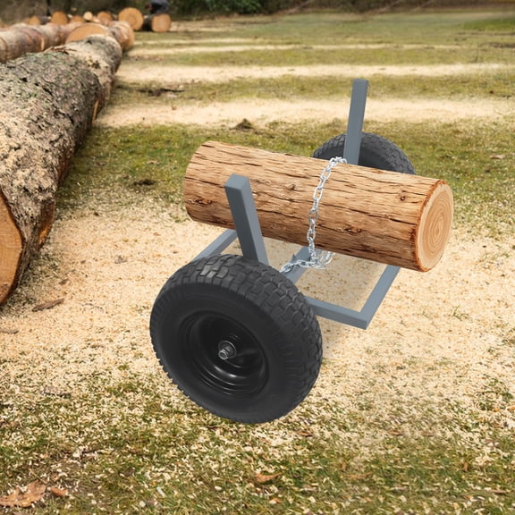 Heavy-Duty Log Dolly, Log Skidder, Durable Steel Log Dolly with Chain Applicable In Landscaping, Construction Sites, Wood Processing
