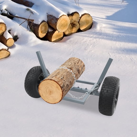 Heavy-Duty Log Dolly, Log Skidder, Durable Steel Log Dolly with Chain Applicable In Landscaping, Construction Sites, Wood Processing