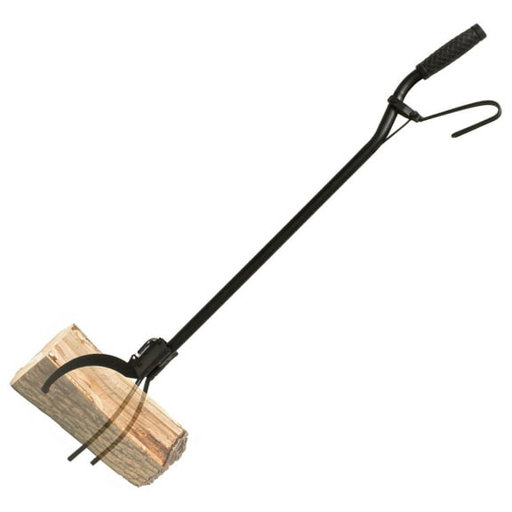 Heavy-Duty Log Grabber Fire Tongs Tool with Spring Handle and 3 Prong, 36in Place Wood on Campfire Fireplace