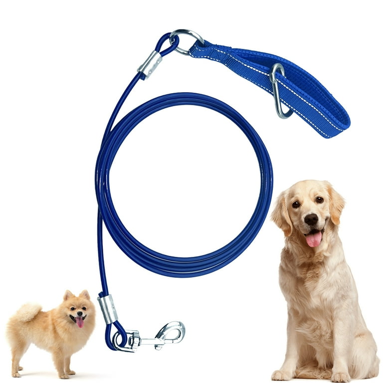 Heavy Duty Long Dog Leash Chew Proof Tie Out Cable for Dogs 10 15 FT with Carabiner Dog Leads for Medium and Large Dogs Up to 550lbs Walmart