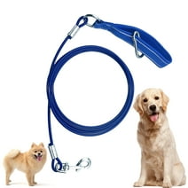 Heavy Duty Long Dog Leash Chew Proof, Tie Out Cable for Dogs 10/15 FT with Carabiner, Dog Leads for Medium and Large Dogs Up to 550lbs