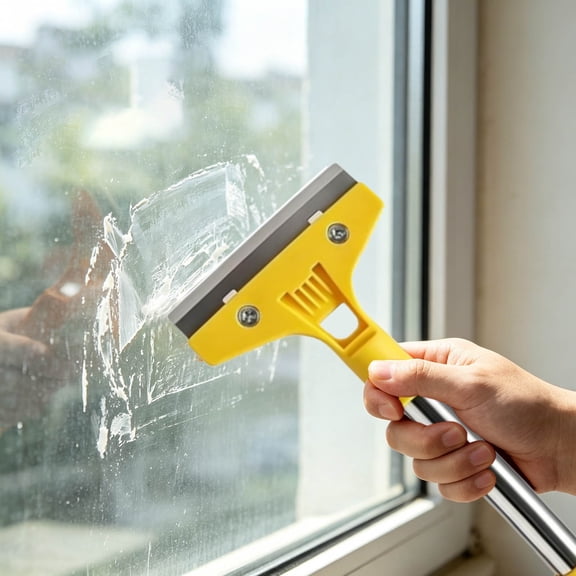 Heavy Duty Long Handle Scraper Tool With Metal Blade For Floor Wall Glass Sticker Adhesive Removal Home Cleaning 12.0x3.7 Inch