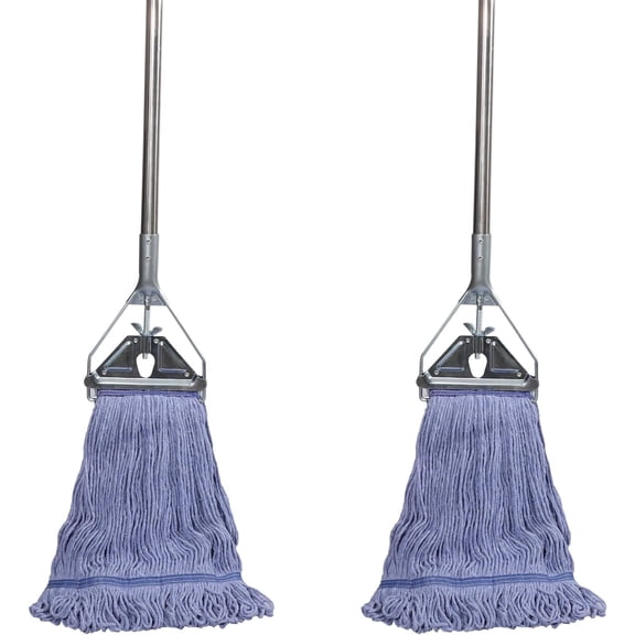 Heavy Duty Loop End String Mop, 67Inch Stainless Steel Handle, Commercial Industrial Grade Mop for Floor Cleaning, 2 Packs$$Tools & Hardware Other
