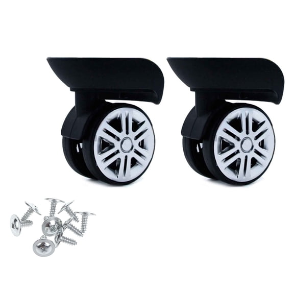Heavy Duty Luggage Wheel Replacement Trolley Casters Double Row 360 Degree Suitcase SilentWheels 2pcs with Screw