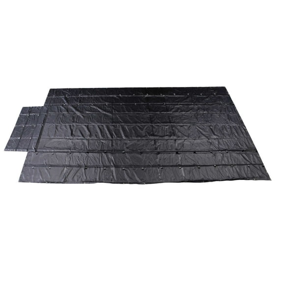 Heavy Duty Lumber Tarp - 16' x 28' (4' Drop & Flap) - 18oz Black Tar