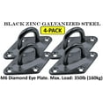 thumbnail image 1 of Heavy Duty M6 Ceiling Hook Diamond Pad Eye Plates, 304 Stainless Steel & Black Zinc Galvanized Steel, 1 of 6