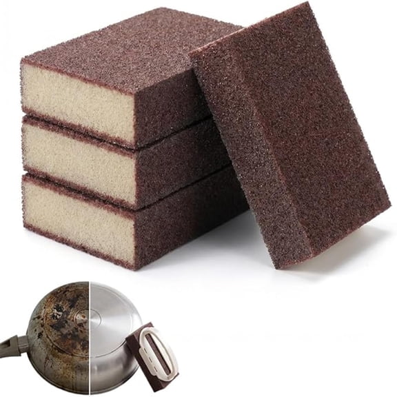Heavy Duty Magic Emery Scrub Sponge, Nano Carbide Pot Pan Cleaning Pad, Rust Stain Grease Remover Sponge Brush for Stainless Steel Kitchen Cookware