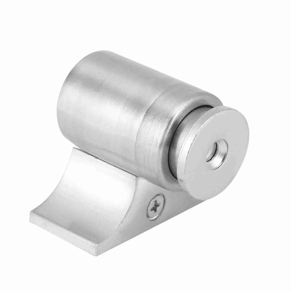 Heavy Duty Magnetic Door Stopper Zinc Alloy Stop Catch Wall Ground Mount Gate Latch Shutter Holder Guard, Brushed Steel Finish, 1.89 x 1.54 Inches / 48 x 39mm