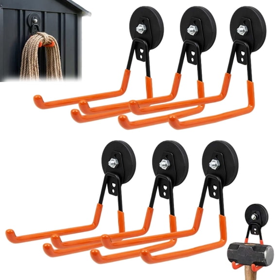 Heavy Duty Magnetic Double Claw Hook, Industrial Strength No Drill Magnet Tool Hanger for Heavy Tools, Garage and Workshop Storage