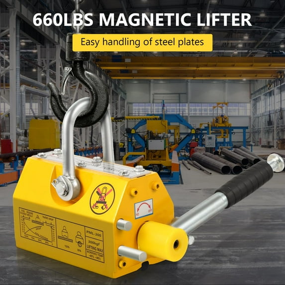 AOILE Heavy Duty Magnetic Lifter – Permanent Lifting Magnet with Easy Release Feature, 2.5 Safety Factor, Ideal for Steel Plates and Round Bars
