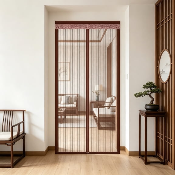Heavy Duty Magnetic Screen Door, Sealing Fiberglass Mesh & Strong Magnet Closure, Hands Free Snaps Shut & Pet Friendly, Patio Screen Door for Patio, Home & Daily Use.