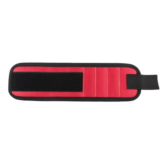 Heavy Duty Magnetic Wristband Tool Holder, 3 Rows 6 Magnets Adjustable Wrist Strap for Screws Drill Bits Nails, Multi-Purpose Tool Magnet Wrist for Carpentry Workshop Fixing Red